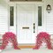 4 Pack Artificial Hanging Orchid Flowers for Outdoor UV Resistant Fake Hanging Plants Faux Flower Bouquet Trailing Vines for Home Garden Wall Porch Patio Wedding Party Decoration (4, Rose Red)